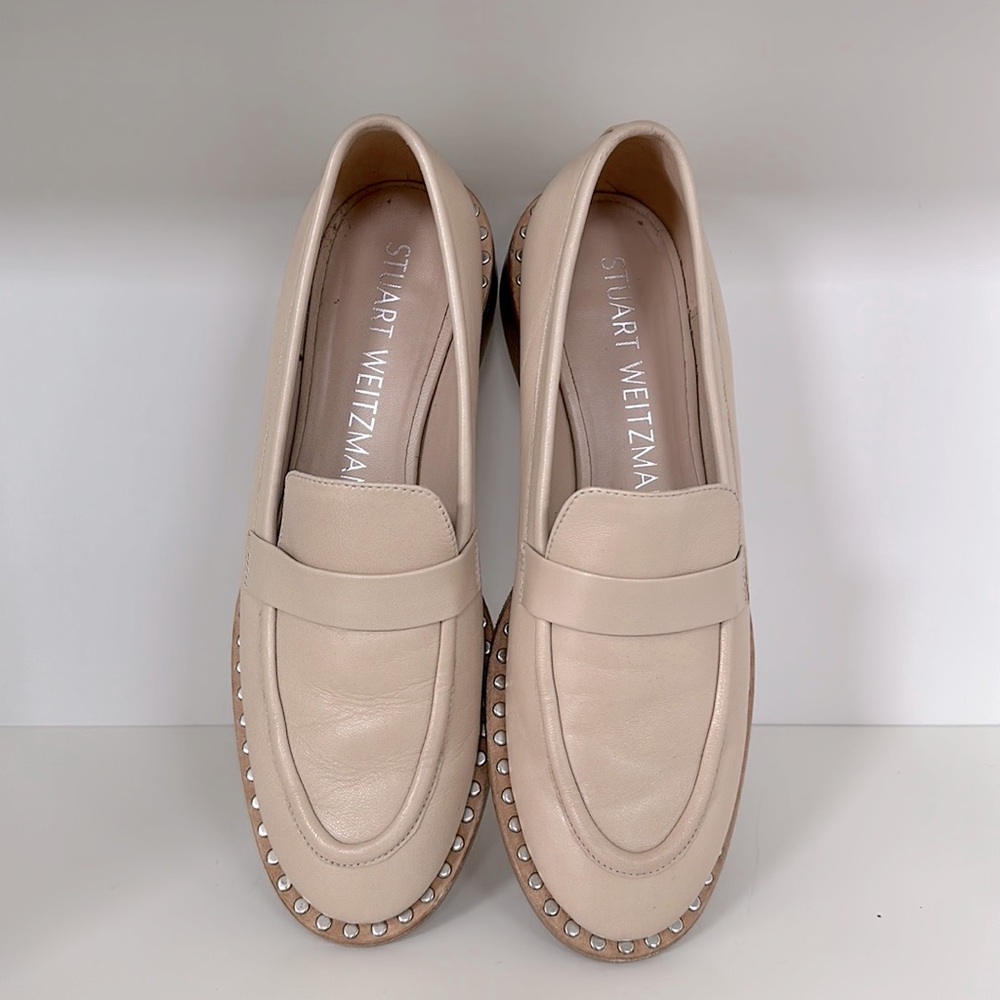 Stuart Weitzman, Tan, Palmer Loafers, Sz 9.5, gently worn.